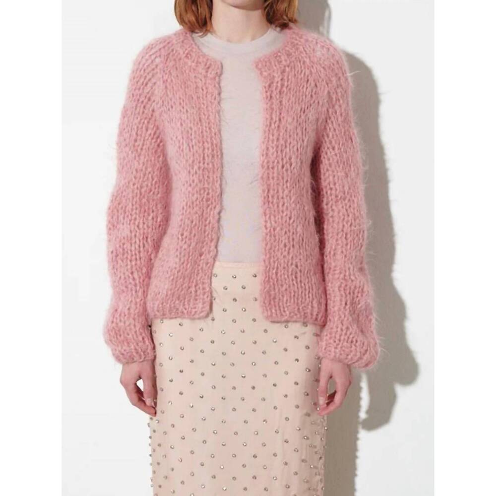 NEW MAIAMI women's wool alpaca small cardigan in antique  rose